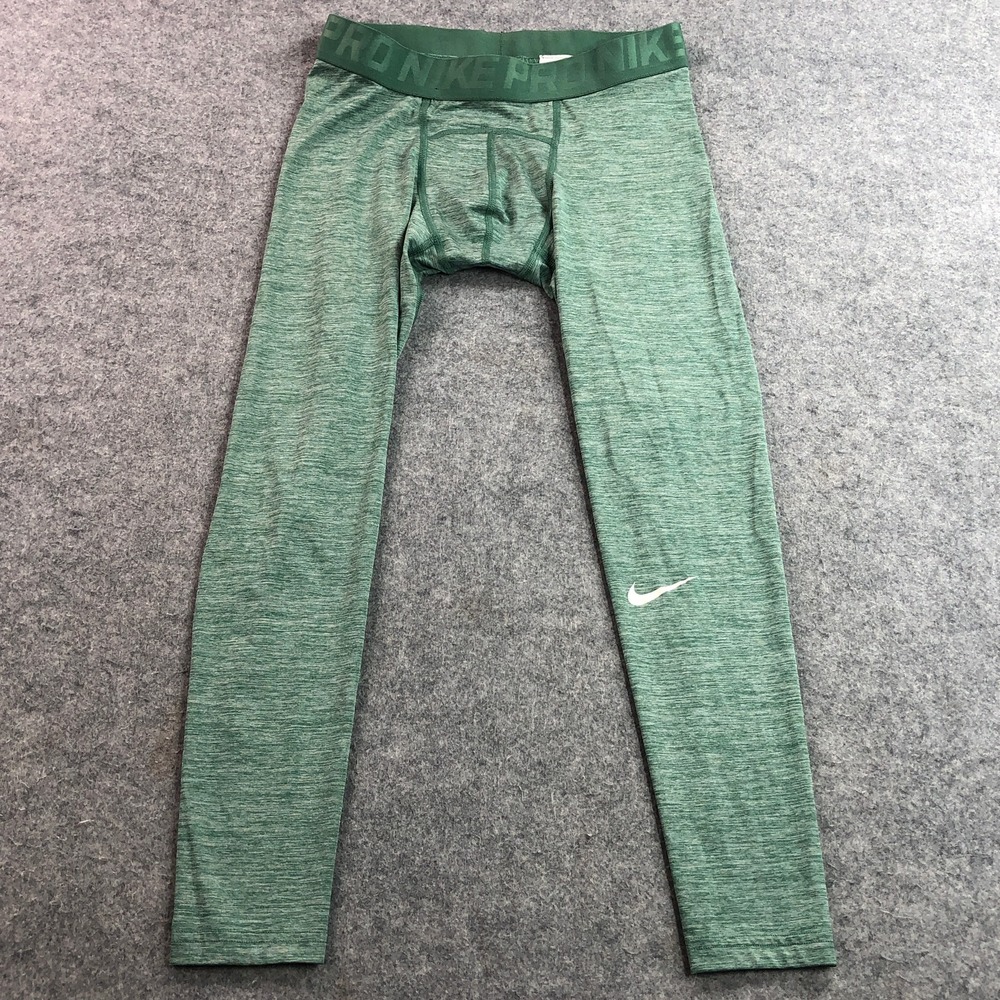 Nike Mens Pro Dri-FIT Compression Leggings M Green Heather Space Dye Training